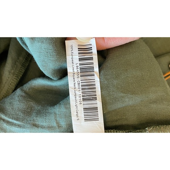 Quince Jumpsuit Size S Green European Linen Square Neck Beach Minimalist NWT - Picture 10 of 11